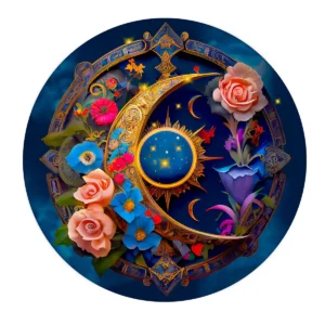 floare luna puzzle din lemn