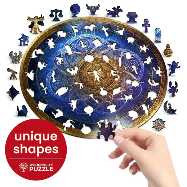 kék zodiákus csillagjegy horoszkóp fa puzzle