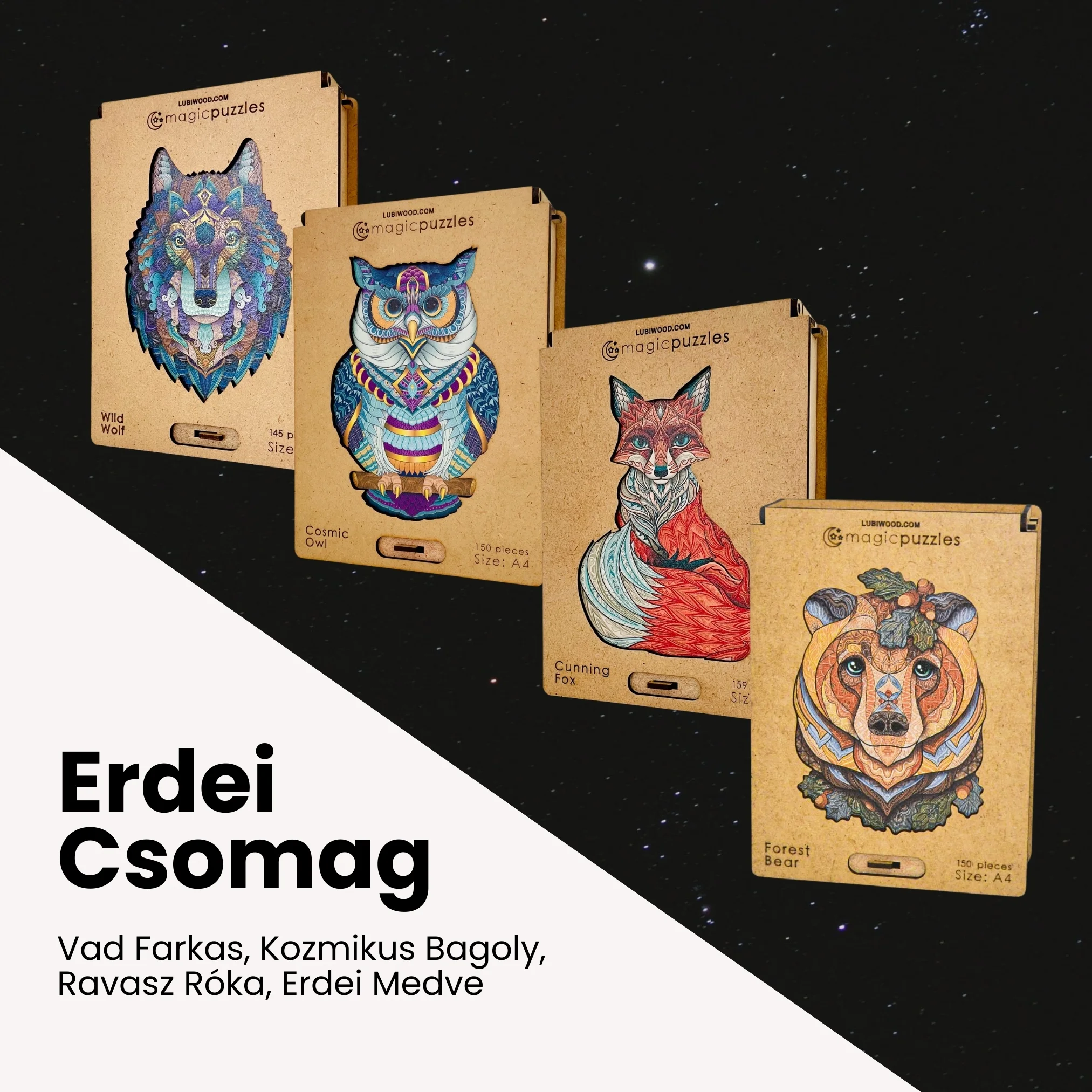 pachet pădure puzzle din lemn