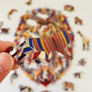 Puzzle din lemn Leu Măreț
