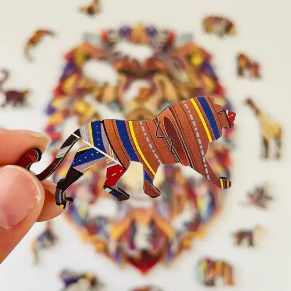 Puzzle din lemn Leu Măreț