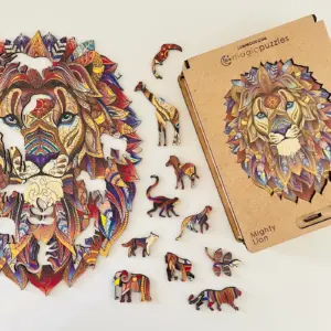 Puzzle din lemn Leu Măreț