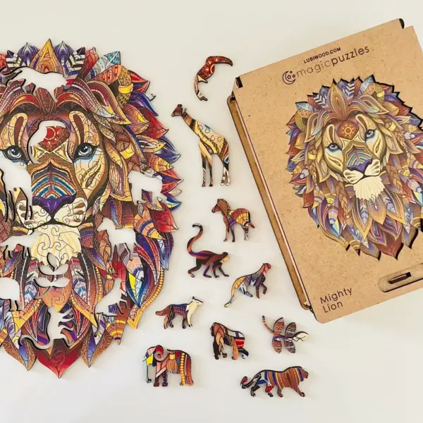 Puzzle din lemn Leu Măreț