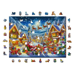 Mikulás vidám utazása karácsony fa puzzle