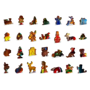 Craciun Ajunul Craciunului Mos Craciun Santa Claus charm puzzle din lemn