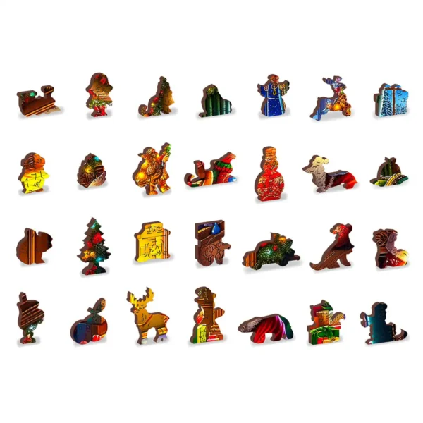 Craciun Ajunul Craciunului Mos Craciun Santa Claus charm puzzle din lemn