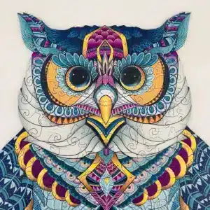 Cosmic Owl puzzle din lemn