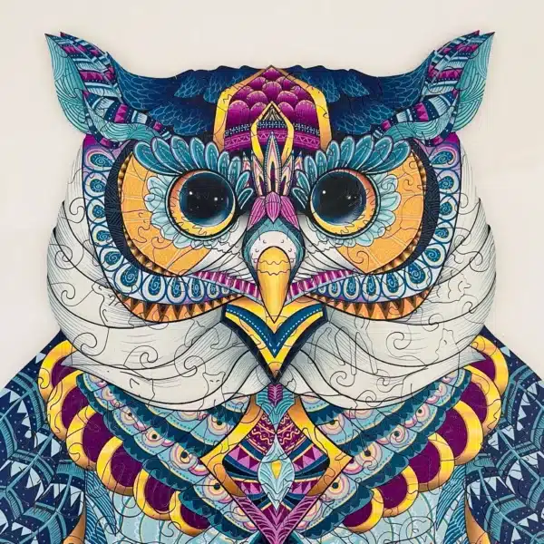 Cosmic Owl puzzle din lemn