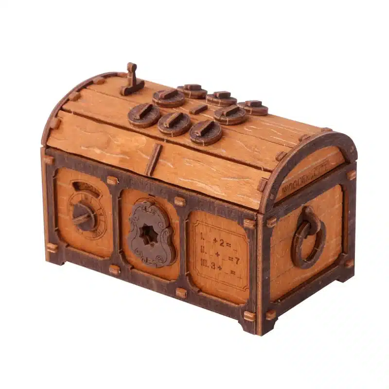 Szabadulószobás kincsesláda 3D fa puzzle 165 db