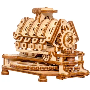 Motor V8 - puzzle mecanic 3D din lemn 200 piese