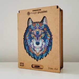 lup sălbatic puzzle din lemn