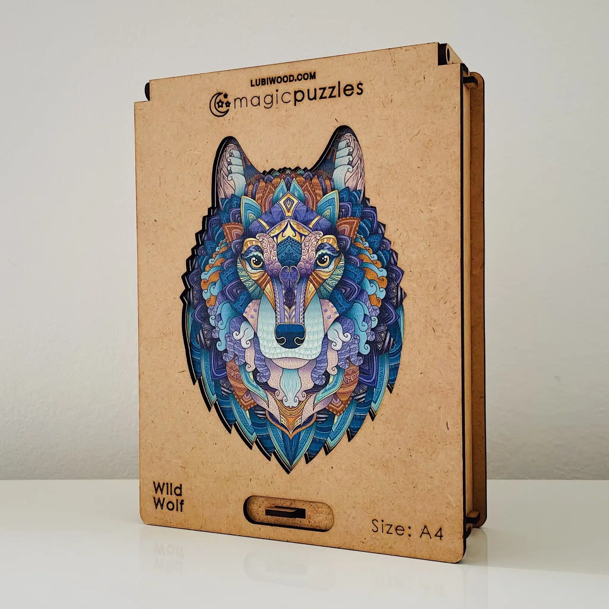 lup sălbatic puzzle din lemn