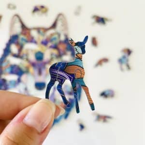 lup sălbatic puzzle din lemn