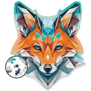 alternative geomatry hypnotic fox puzzle din lemn