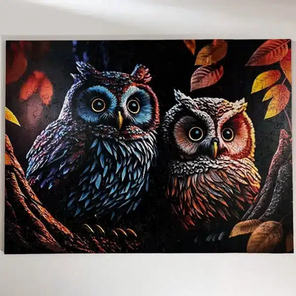 bufnițe imperiu puzzle din lemn