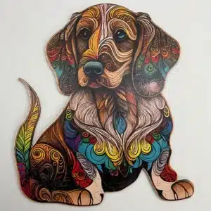 fermecător beagle puzzle din lemn