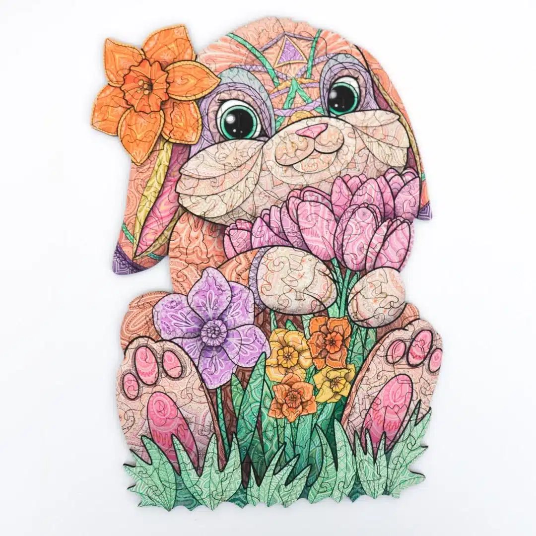 iepuraș pufos puzzle din lemn