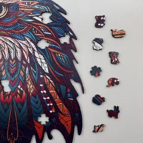 vultur maiestuos puzzle din lemn