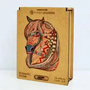 cal maiestuos puzzle din lemn