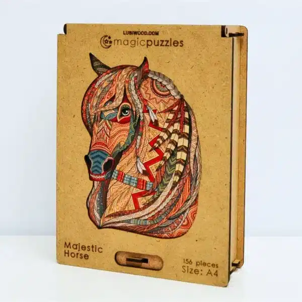 cal maiestuos puzzle din lemn