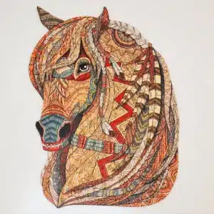 cal maiestuos puzzle din lemn