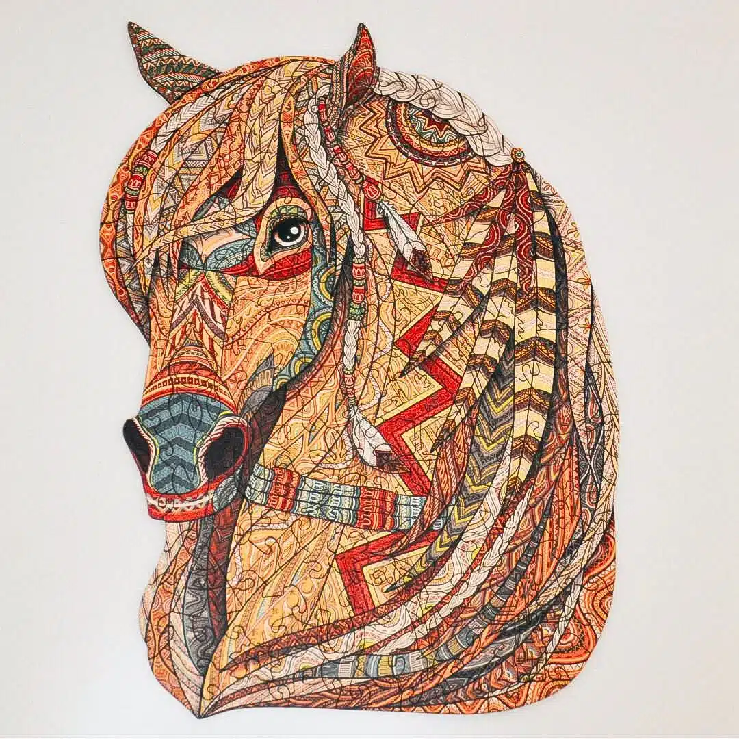 cal maiestuos puzzle din lemn