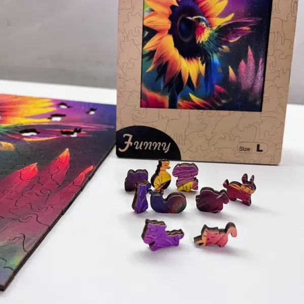 colibri puzzle din lemn