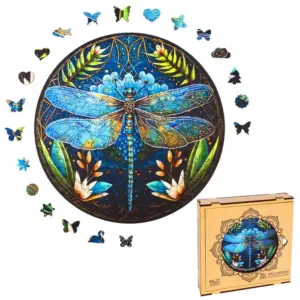 luminozitate dragonfly mandala puzzle din lemn