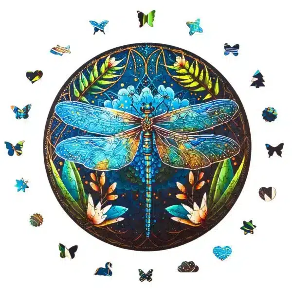 könnyedség szitakötő mandala fa puzzle