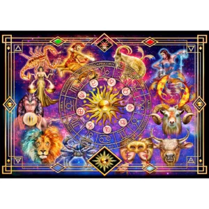 zodiac montaj puzzle din lemn