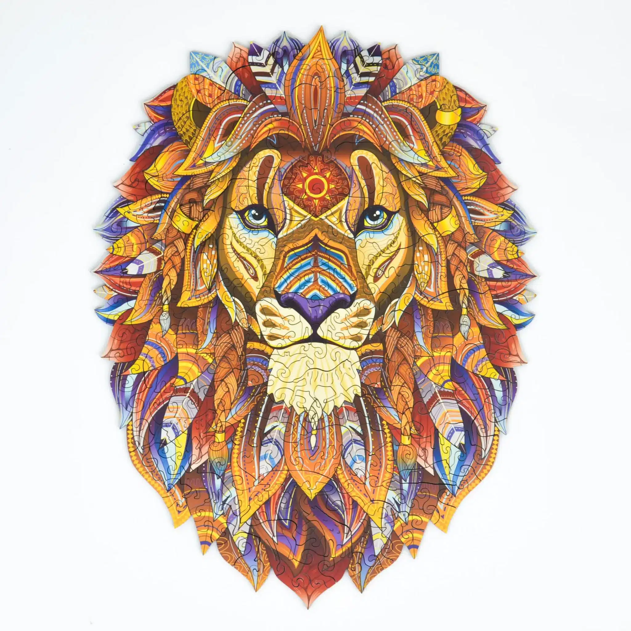 leu gigant puzzle din lemn