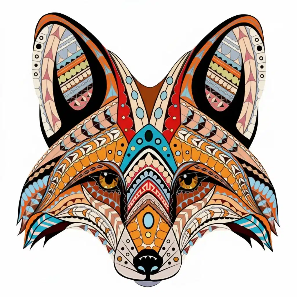 model cap de vulpe puzzle din lemn