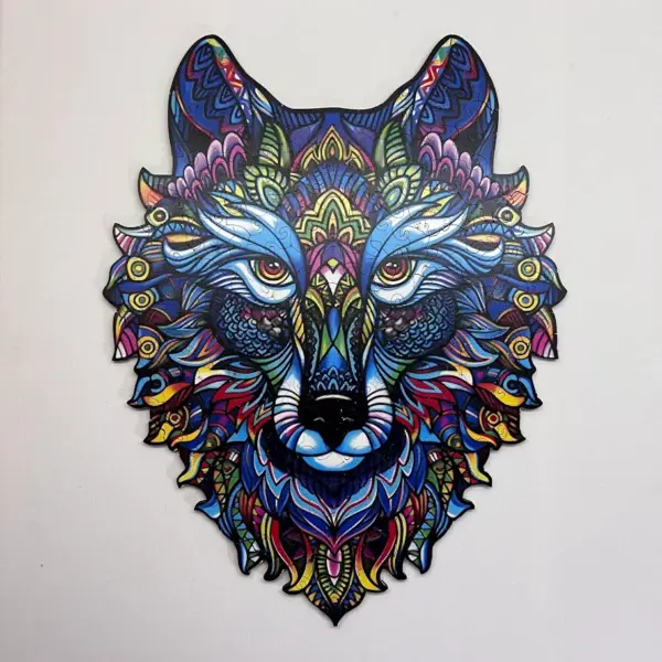 lup mistic puzzle din lemn