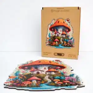 ciuperci casa puzzle din lemn