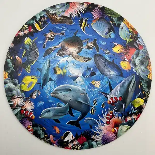 puzzle din lemn cu locuitorii oceanului