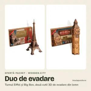 Pachet puzzle 3D de evadare din lemn