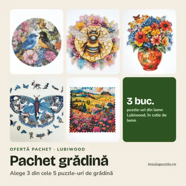 Pachet puzzle din lemn de grădină