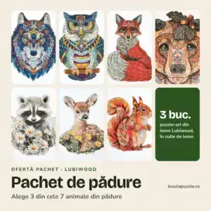 Pachet puzzle din lemn de pădure