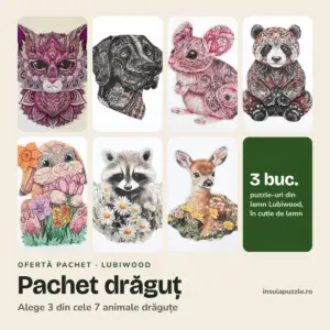 Pachet puzzle din lemn drăguț