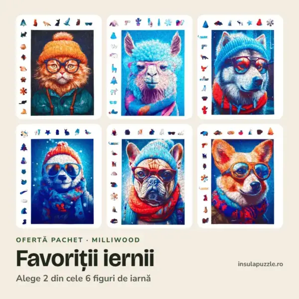 Pachet puzzle din lemn Favoriții iernii