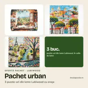 Pachet puzzle din lemn urban
