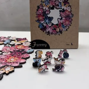 fluturi coroniță puzzle din lemn