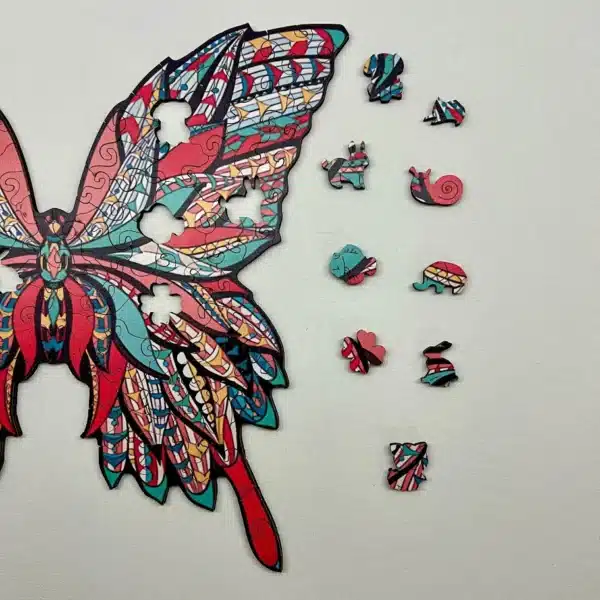 pernă colorat puzzle din lemn