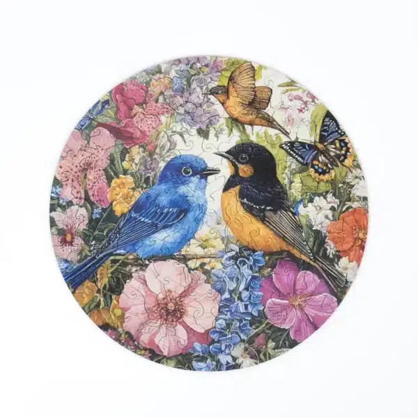 păsări de primăvară puzzle din lemn