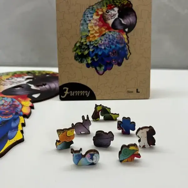 trópusi papagáj fa puzzle