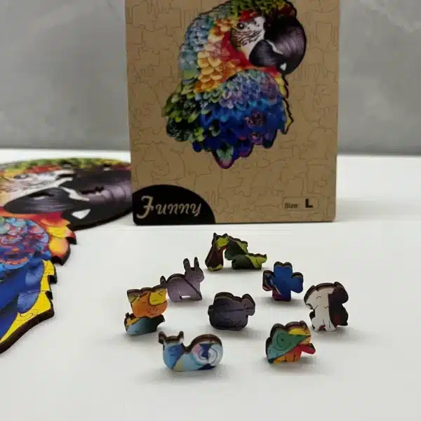 papagal tropical puzzle din lemn
