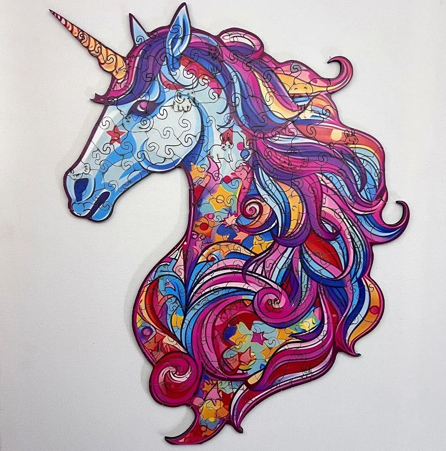 unicorn magic puzzle din lemn