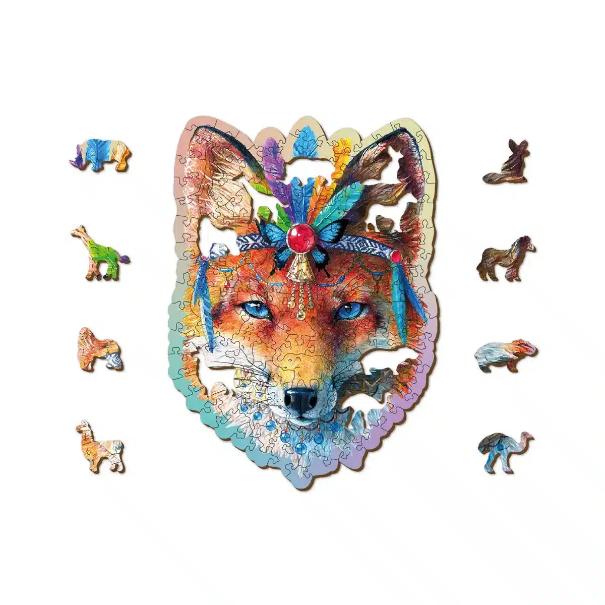 vulpe mistică puzzle din lemn