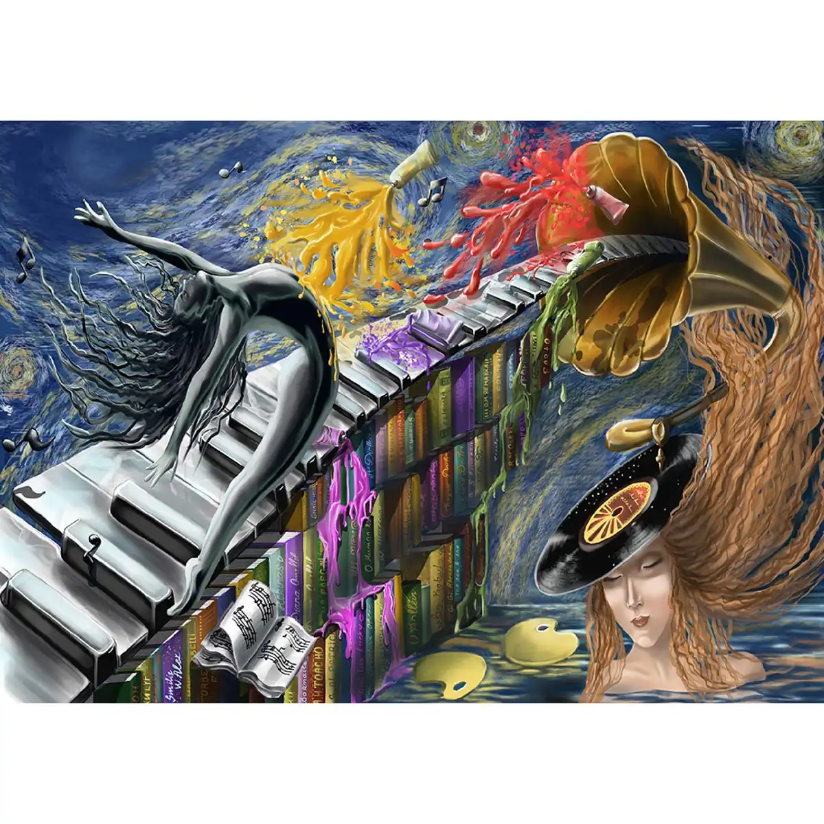 fantezie muzicală puzzle din lemn