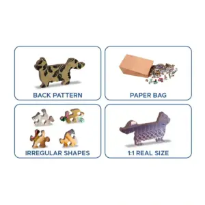 kiskutyák párizsban fa puzzle